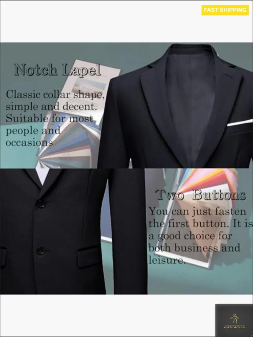 Lightweight Polyester Blazer Regular Fit Sport Coat Casual Business Wedding